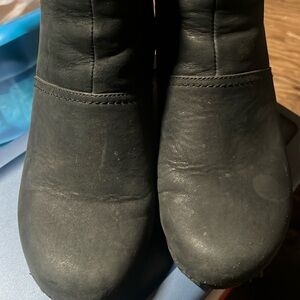 Dansko boots! Suede and black leather .